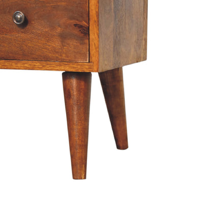 Merano Classic Chestnut Mango Wood Coffee Table 2 Drawers and Shelf