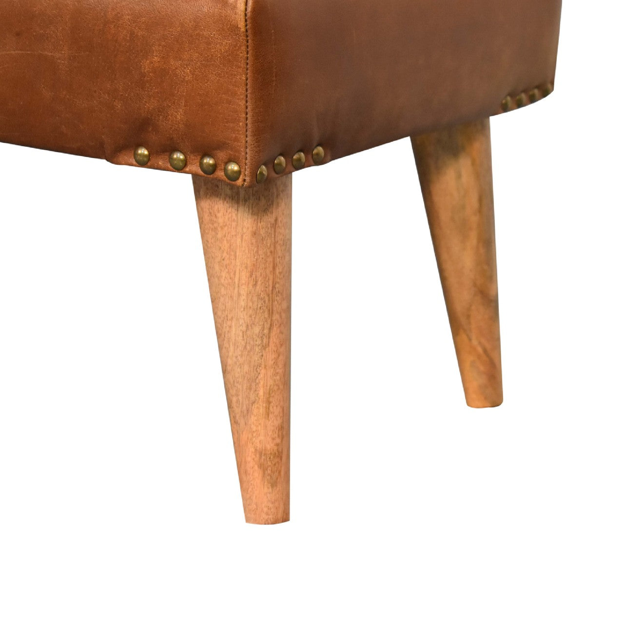 Alghero Boucle Buffalo Leather and Natural Yarn Boucle Bench