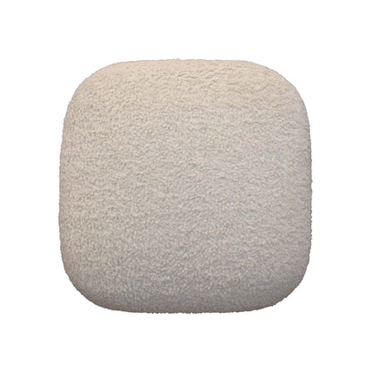 Olbia Boucle Cream Square Footstool Mango Wood Legs