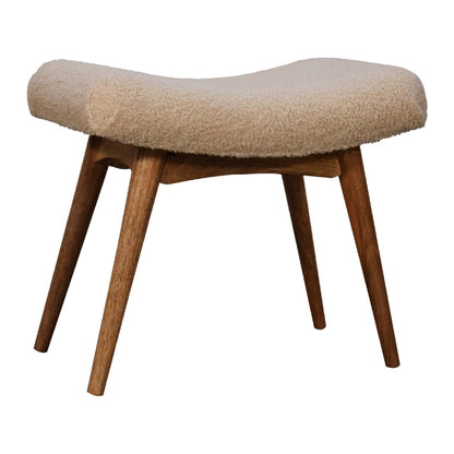 Olbia Boucle Cream Curved Bench Mango Legs