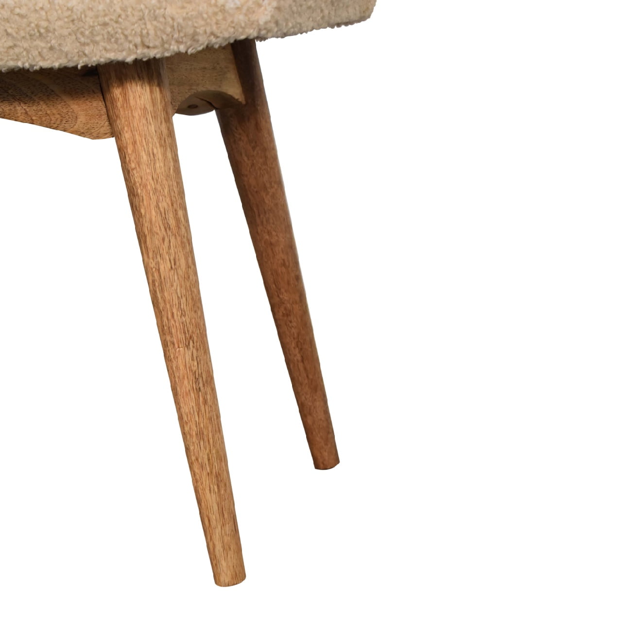 Olbia Boucle Cream Curved Bench Mango Legs