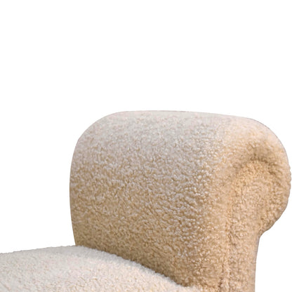Olbia Boucle Cream and Mango Wood Bench