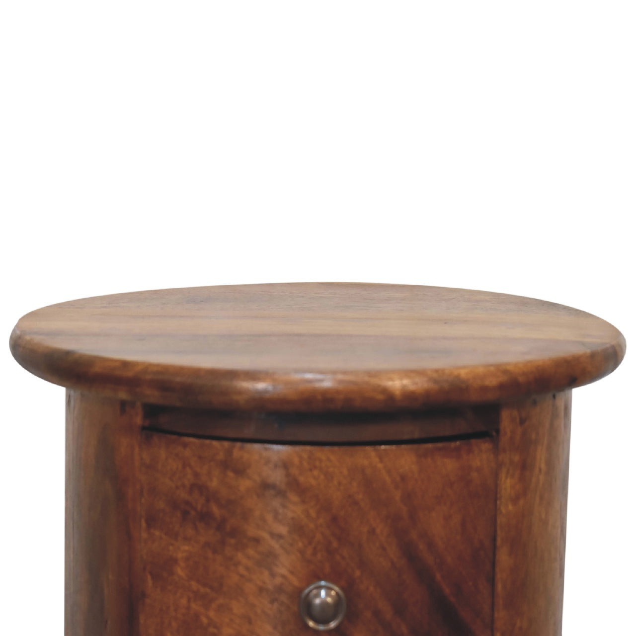 Olbia Mini Chestnut Mango Wood Drum Chest 3 Drawers