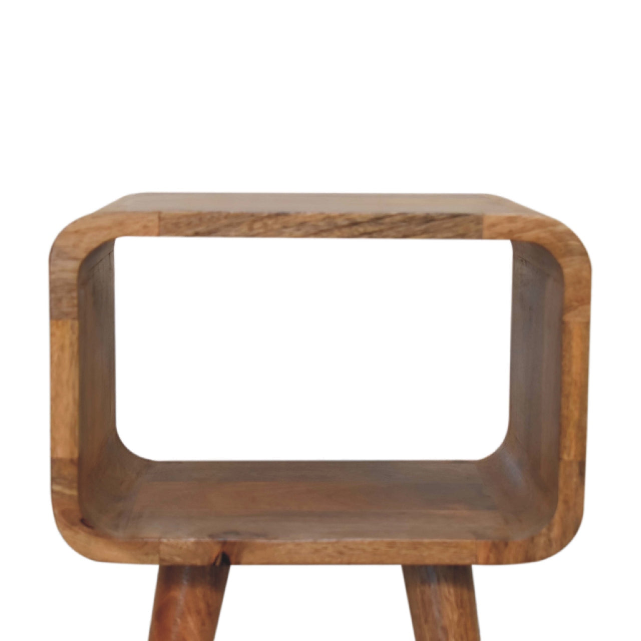 Peschiera Mini Curved Mango Wood Open Shelf Bedside Table