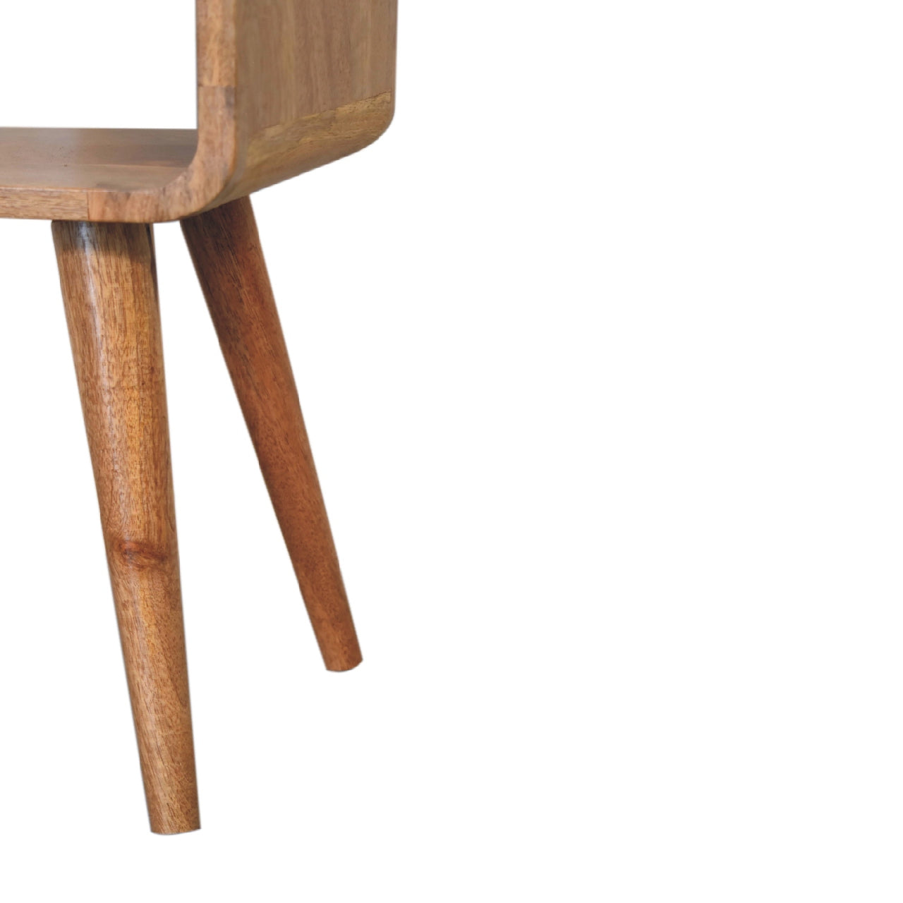 Peschiera Mini Curved Mango Wood Open Shelf Bedside Table