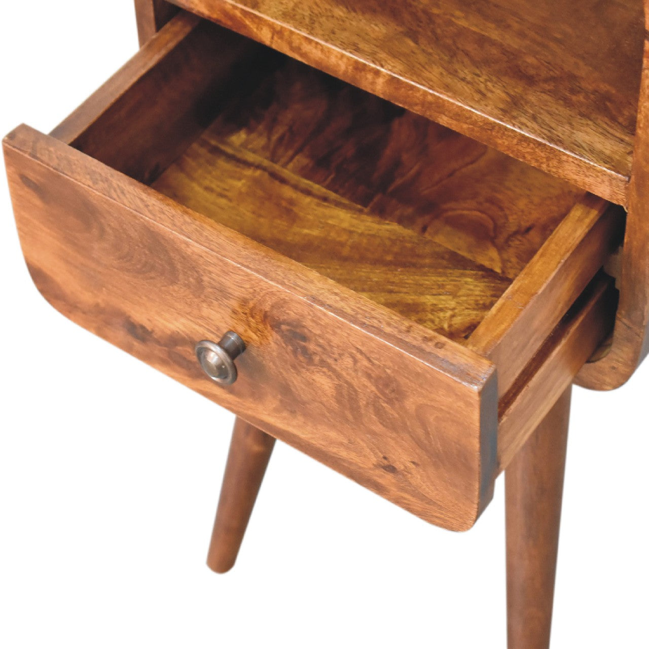 Olbia Mini Chestnut Mango Wood Curve Open Bedside Table