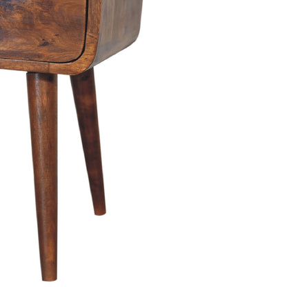 Olbia Mini Chestnut Mango Wood Curve Open Bedside Table