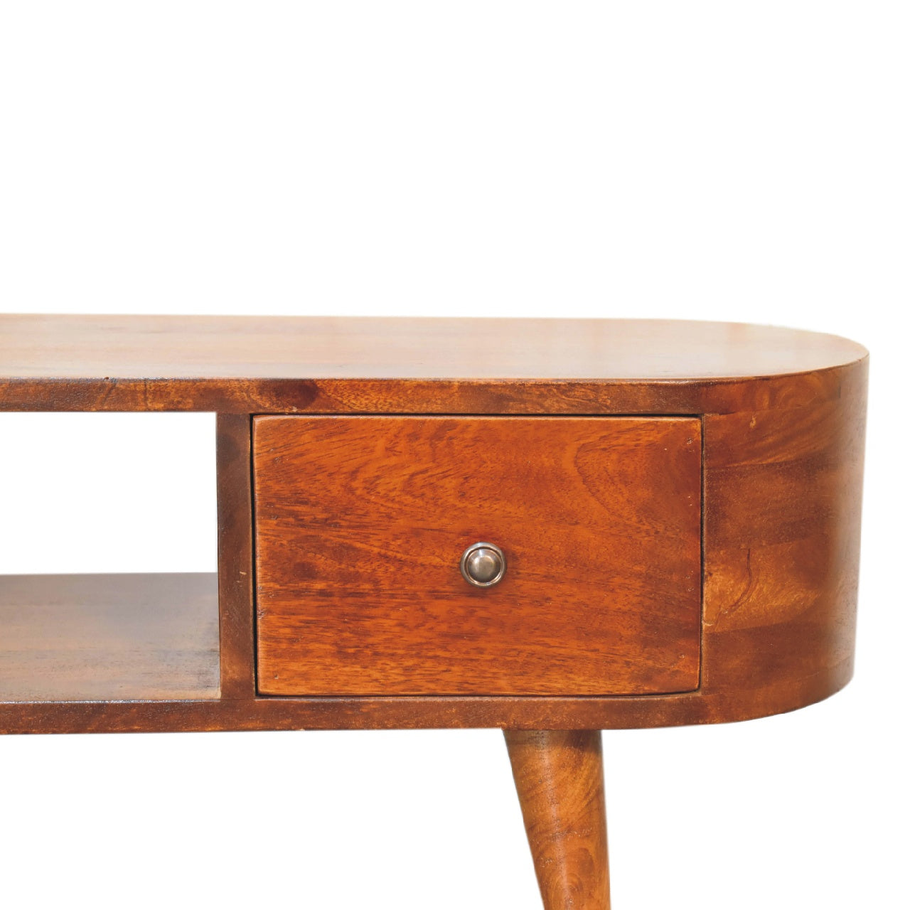 Rawai Chestnut Mango Wood Round Open TV Media Unit