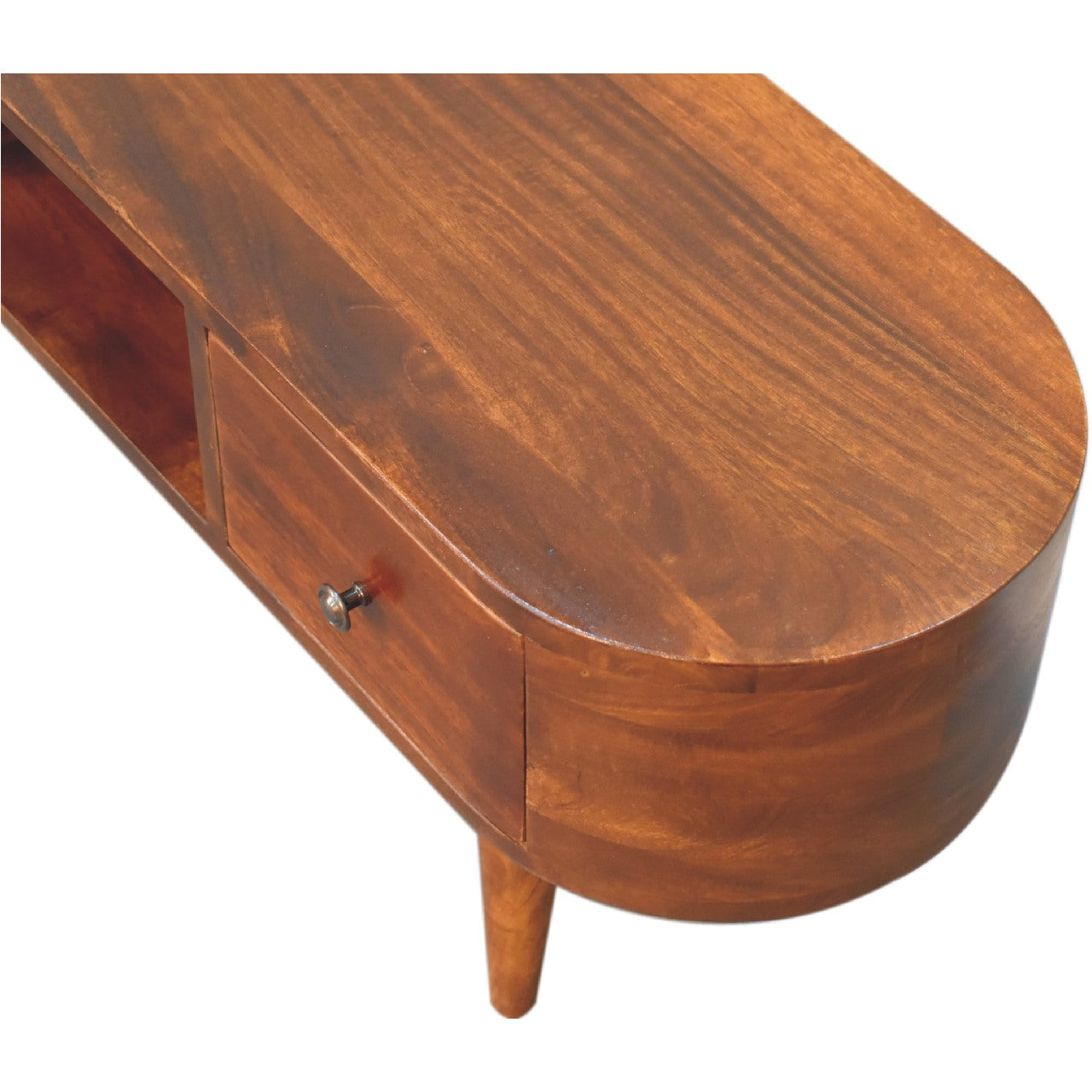 Rawai Chestnut Mango Wood Round Open TV Media Unit
