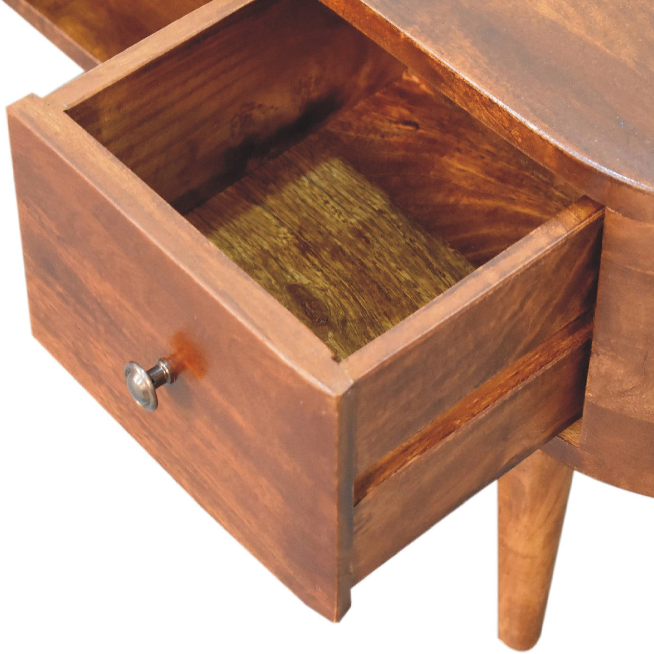 Rawai Chestnut Mango Wood Round Open TV Media Unit