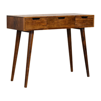Khiao Chestnut Foldable Mirror Dressing Table