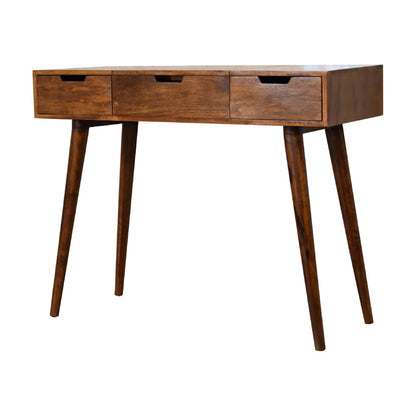 Khiao Chestnut Foldable Mirror Dressing Table