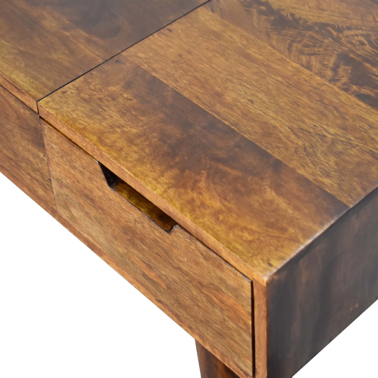 Khiao Chestnut Foldable Mirror Dressing Table
