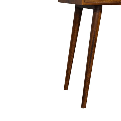 Khiao Chestnut Foldable Mirror Dressing Table