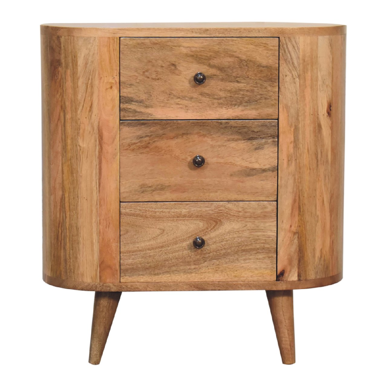 Parma Mini Oak Mango Wood Cabinet 3 Drawers