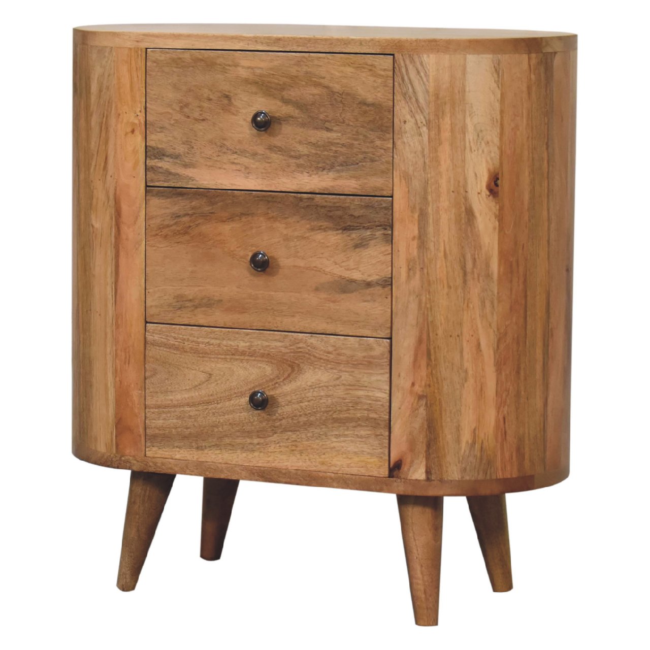 Parma Mini Oak Mango Wood Cabinet 3 Drawers