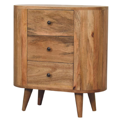 Parma Mini Oak Mango Wood Cabinet 3 Drawers