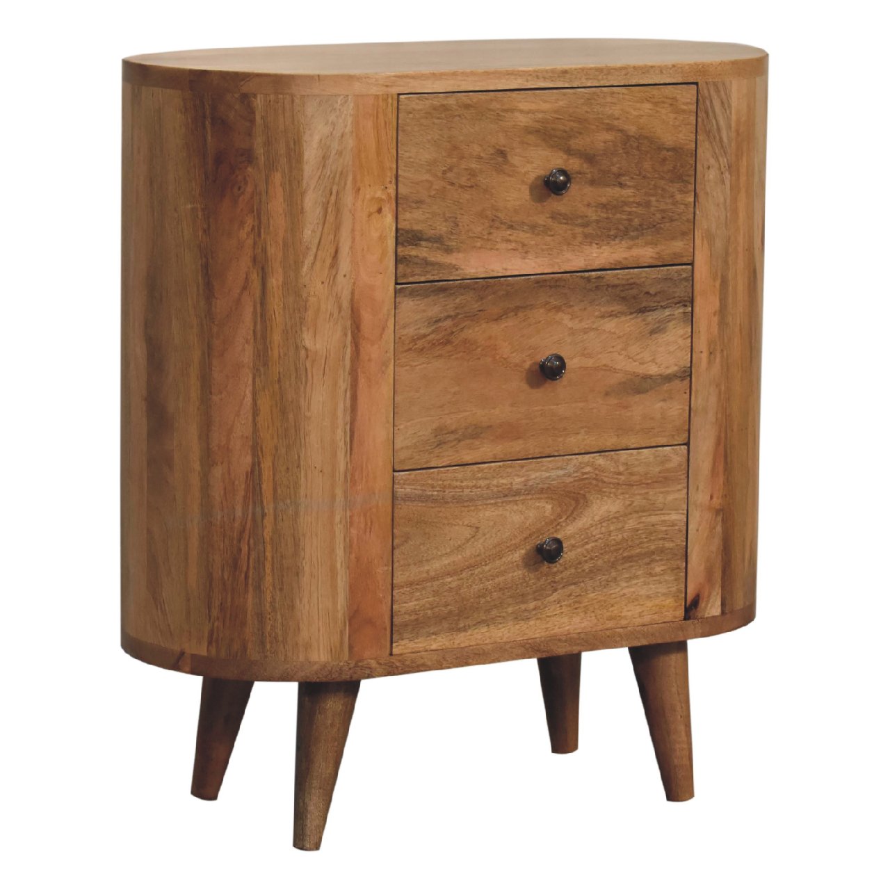 Parma Mini Oak Mango Wood Cabinet 3 Drawers