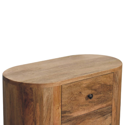 Parma Mini Oak Mango Wood Cabinet 3 Drawers