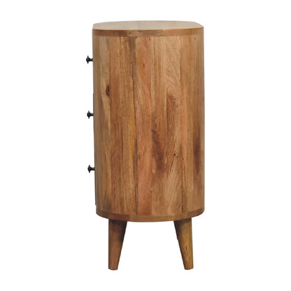 Parma Mini Oak Mango Wood Cabinet 3 Drawers