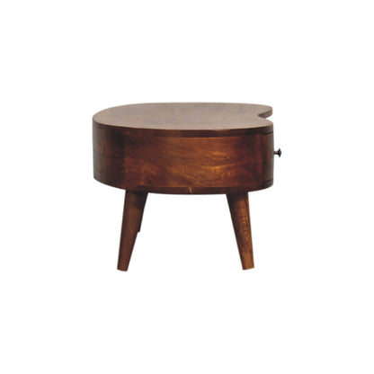 Parma Chesnut Mango Wood Wave Coffee Table with Drawer