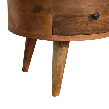 Parma Oak Mango Wood Wave Coffee Table with Drawer