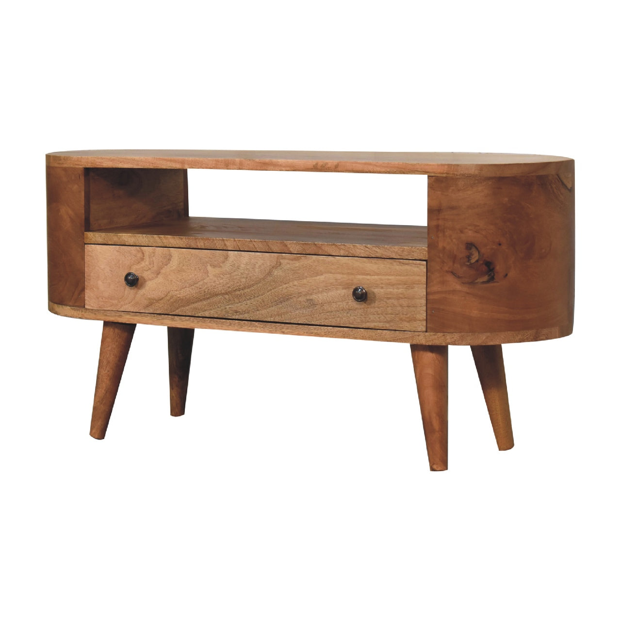 Moustiers Sainte Marie Small Rounded Mango Wood Entertainment Unit