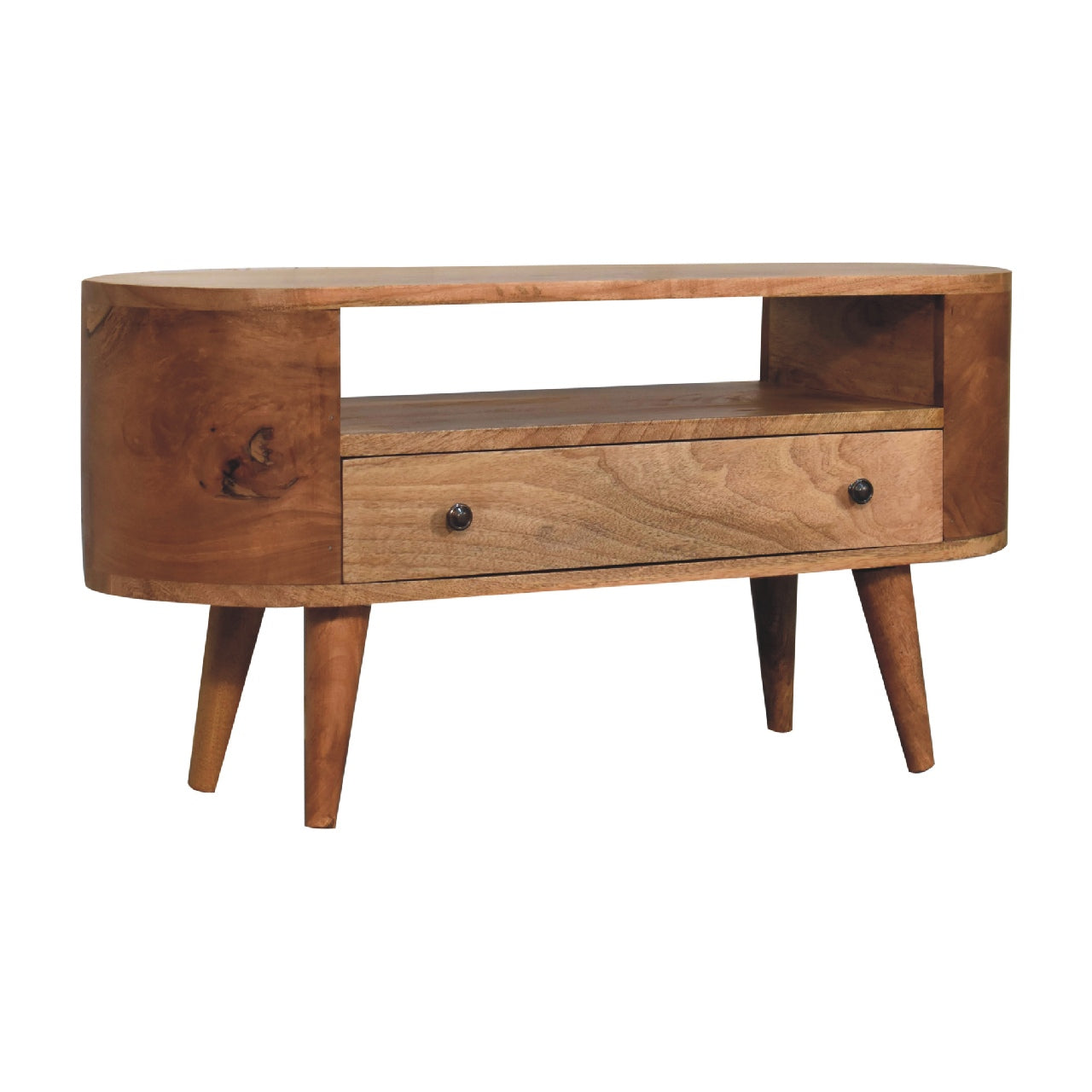 Moustiers Sainte Marie Small Rounded Mango Wood Entertainment Unit