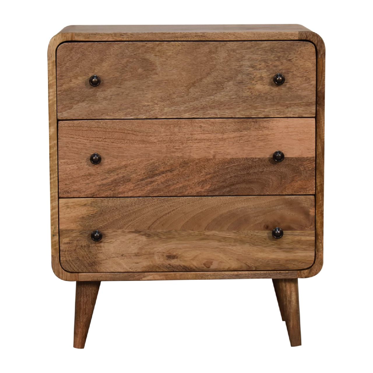 Peschiera Small Curved Oak Mang Wood 3 Drawer Chest