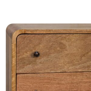 Peschiera Small Curved Oak Mang Wood 3 Drawer Chest