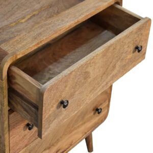 Peschiera Small Curved Oak Mang Wood 3 Drawer Chest