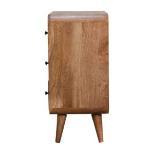 Peschiera Small Curved Oak Mang Wood 3 Drawer Chest