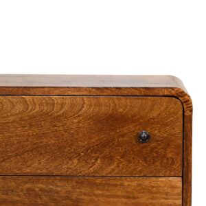 Peschiera Mini Curved Chestnut Mango Wood Chest of 3 Drawers