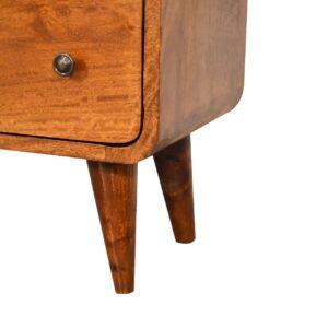 Peschiera Mini Curved Chestnut Mango Wood Chest of 3 Drawers