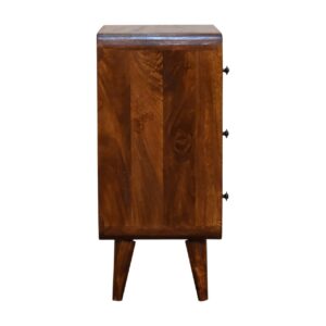 Peschiera Mini Curved Chestnut Mango Wood Chest of 3 Drawers