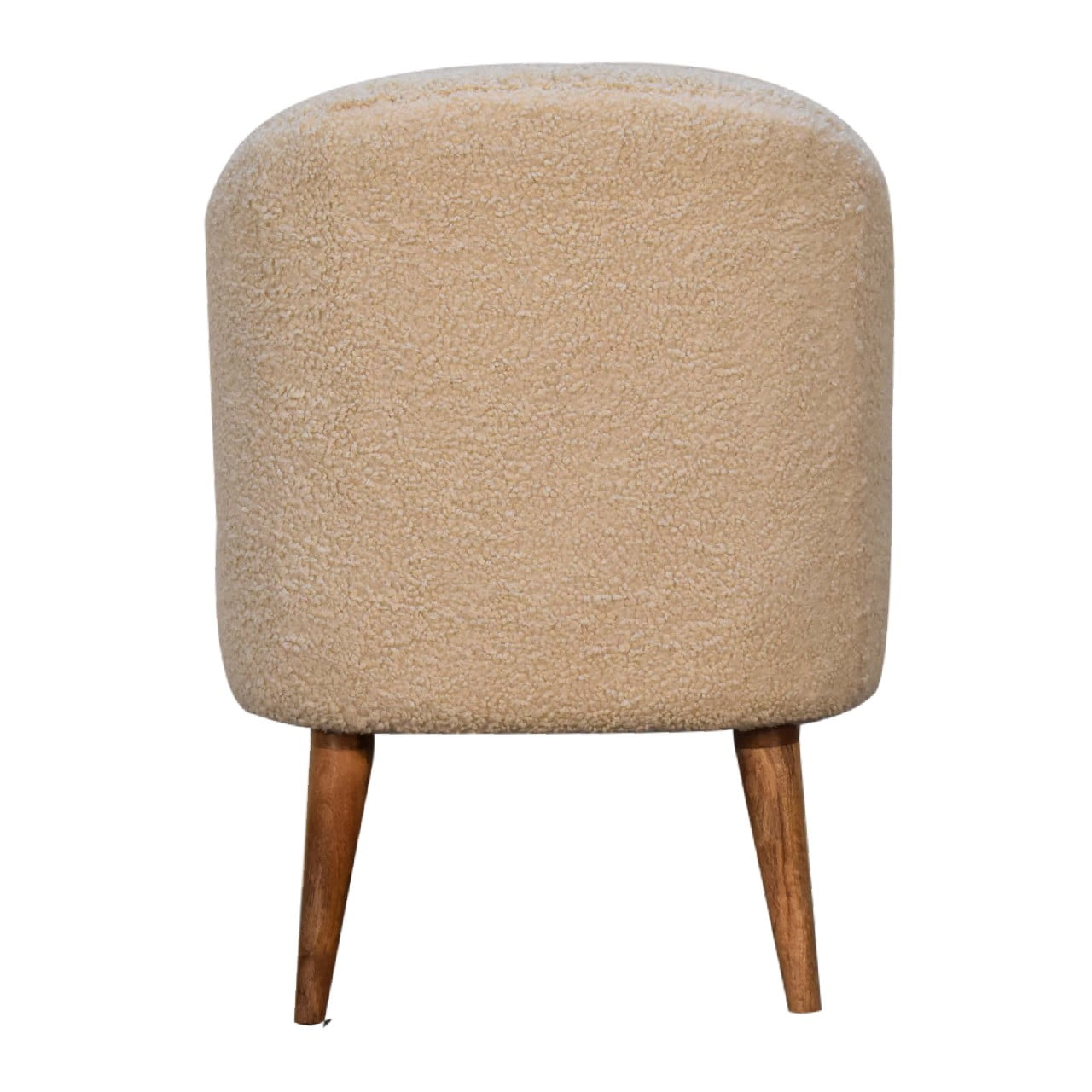 Waipahu Cream Boucle Natural Yarn Tub Chair Mango Wood Legs