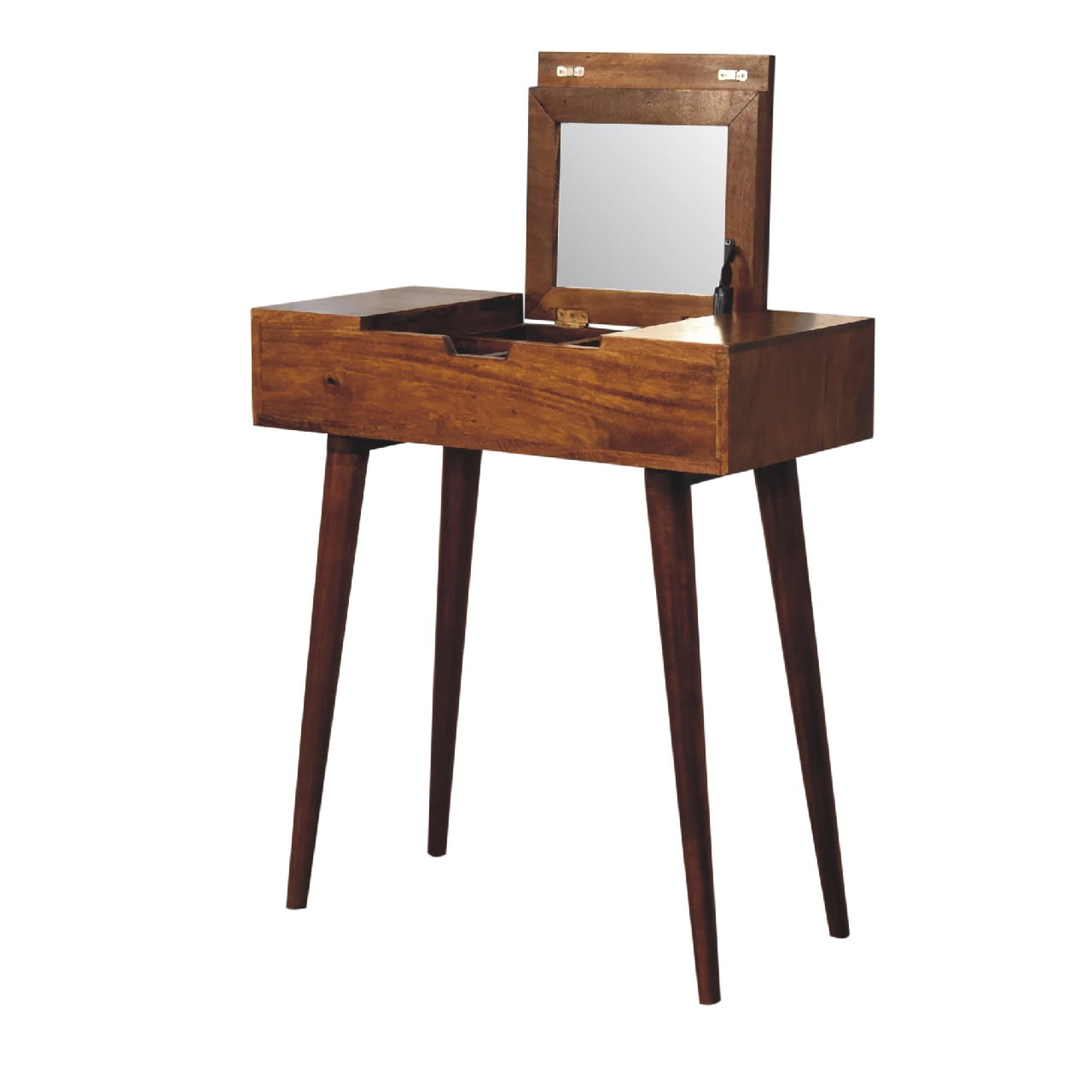 Olbia Small Chestnut Mango Wood Foldable Mirror Dresser