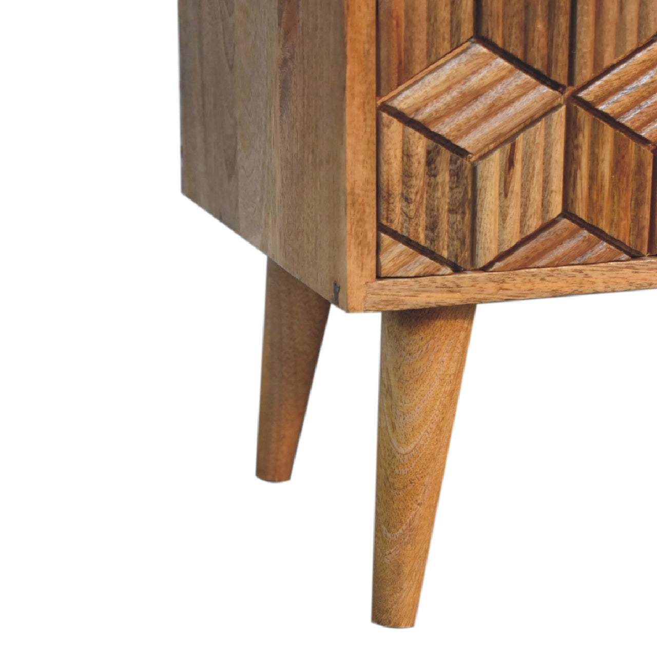 Talloires Carved Mango Wood Storage Media Unit 2 Drawers 2 Shelves