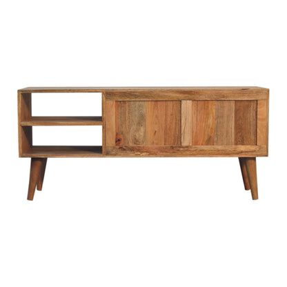 Talloires Carved Mango Wood Storage Media Unit 2 Drawers 2 Shelves