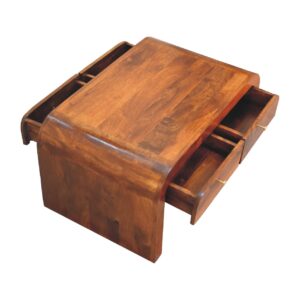 Kahuku Chestnut Mango Wood Coffee Table 4 Drawers