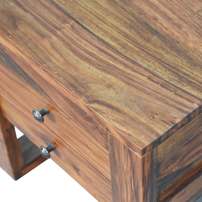 Collioure U Square Honey  Sheesham Wood Bedside Table