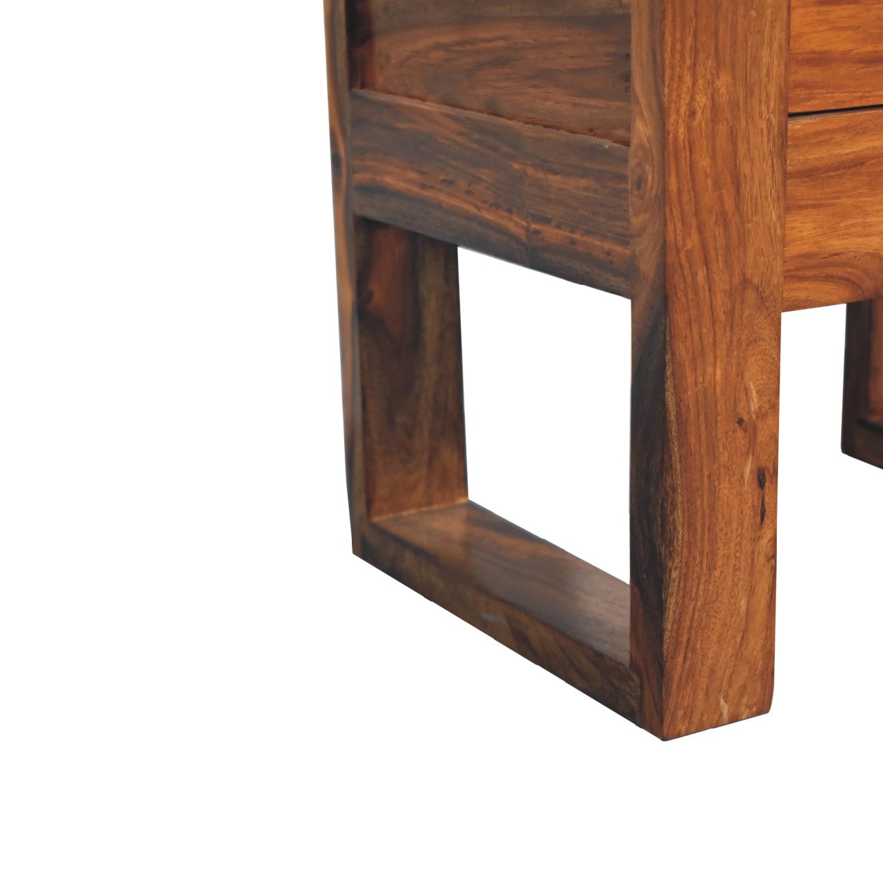 Collioure U Square Honey  Sheesham Wood Bedside Table