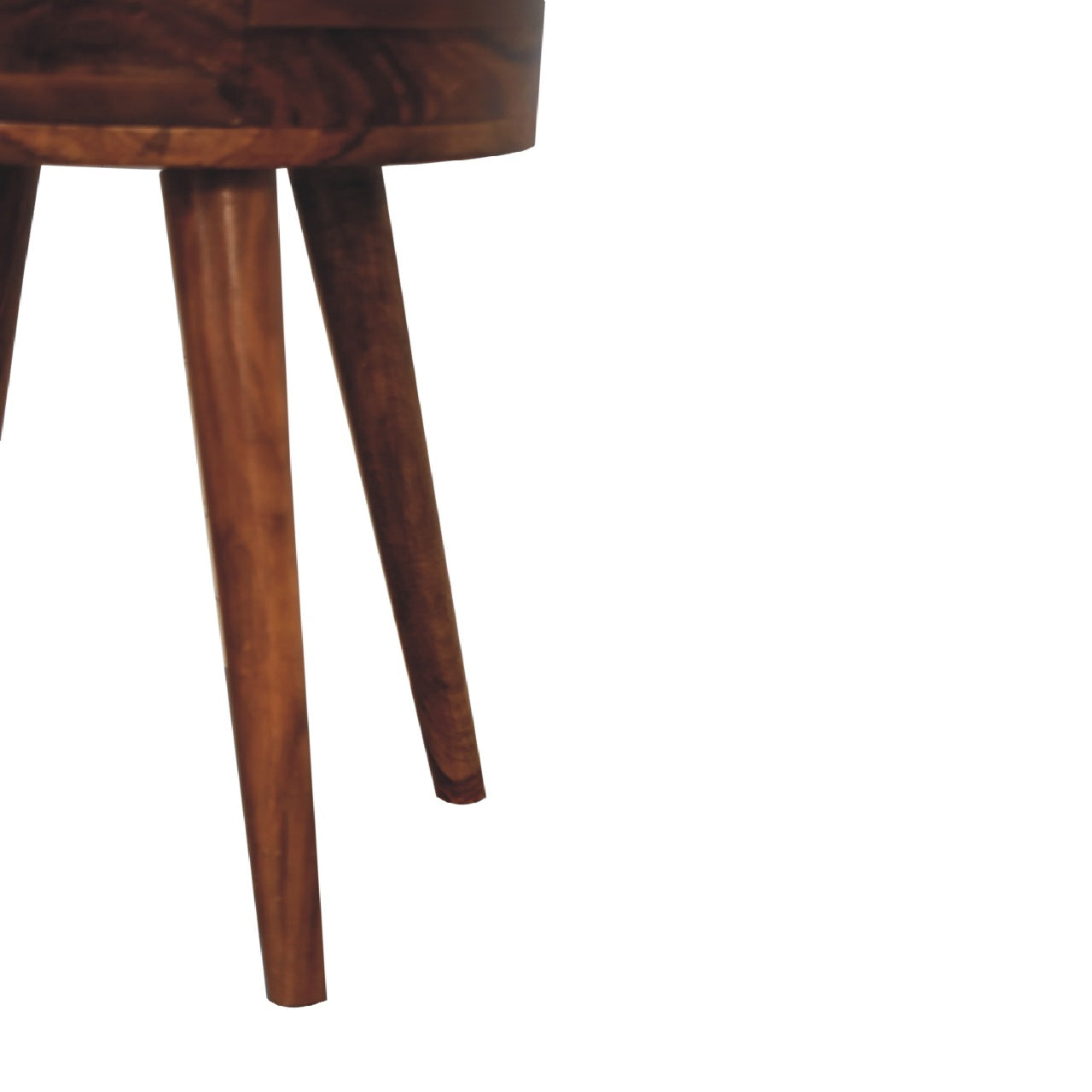Waialua Honey Mango Wood Round Tripod Bedside Table