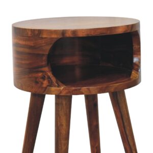 Khrai Open Honey Mango Wood Bedside Table