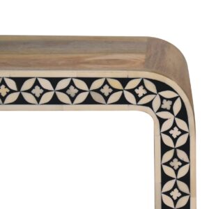 Honolulu Monochrome Black and White Bone Inlay End Table