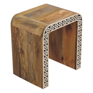 Honolulu Monochrome Black and White Bone Inlay End Table