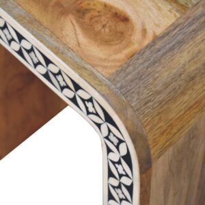 Honolulu Monochrome Black and White Bone Inlay End Table