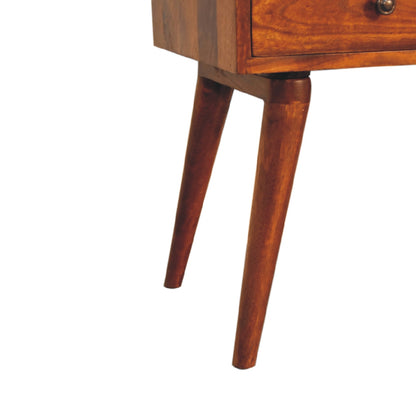 Giverny Chestnut Mango Wood Bedside Table Drawer and Storage Shelf