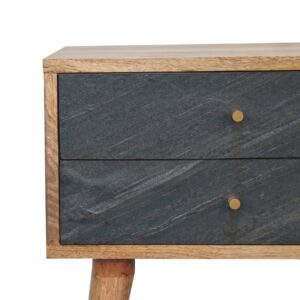 Kailua Natural Mango Wood and Slade Bedside Table
