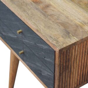 Kailua Natural Mango Wood and Slade Bedside Table
